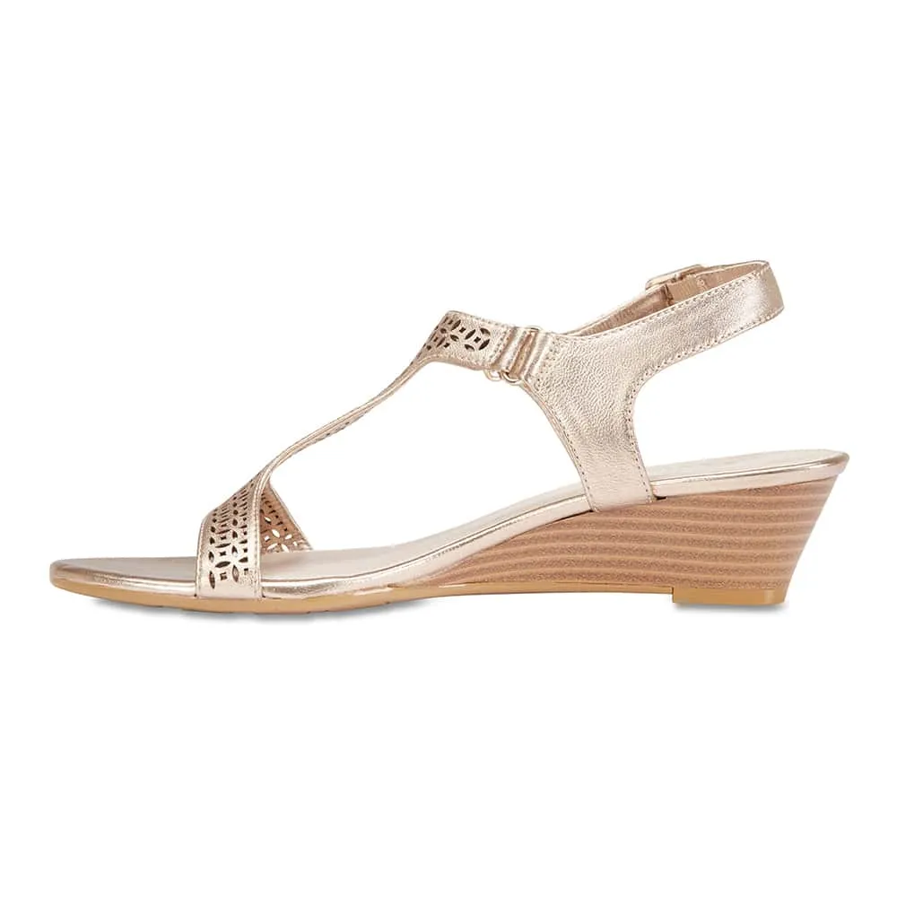 Quota Heel in Soft Gold Leather