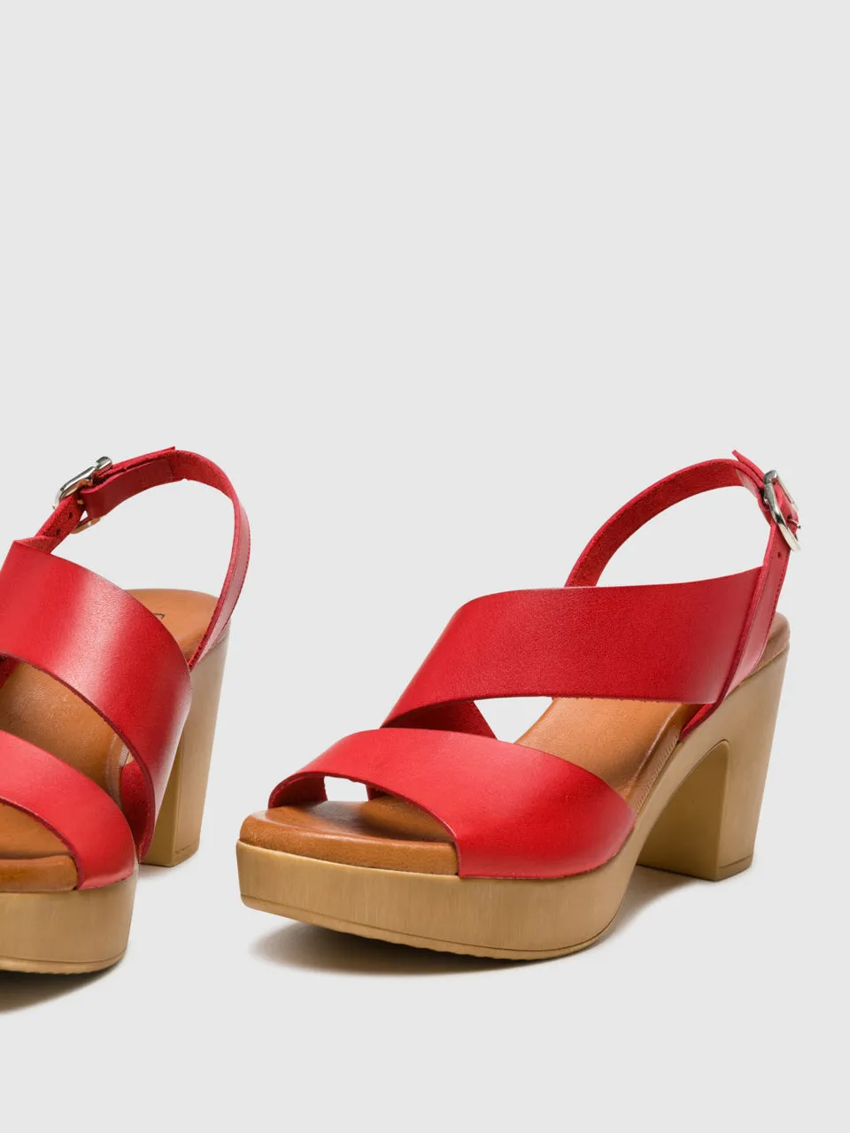 Red Buckle Sandals