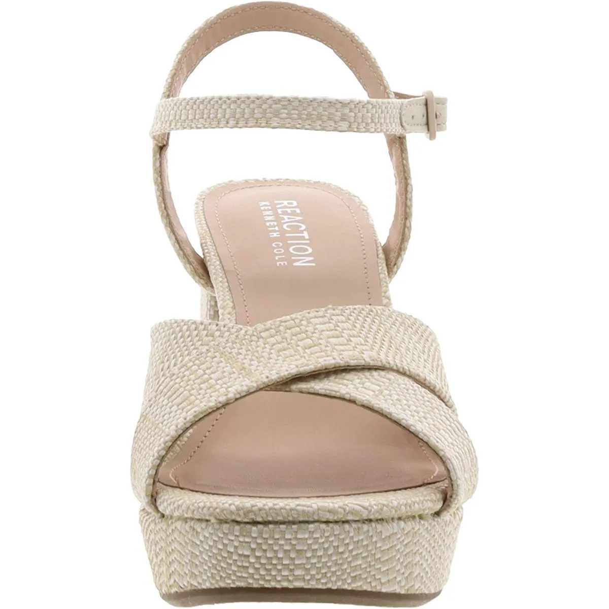 Reeva Womens Patent Ankle Strap Block Heel