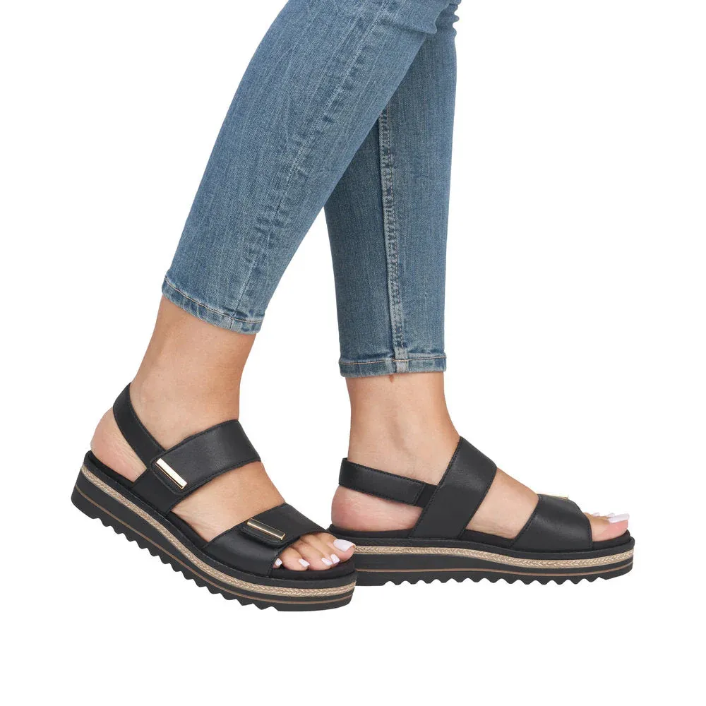 Remonte Jocelyn 59 Black Leather Sandal (Women's)