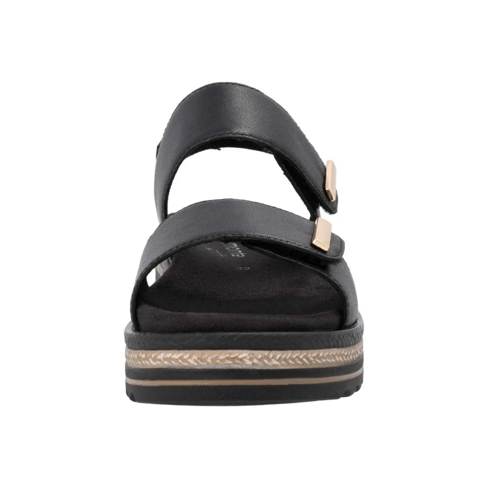 Remonte Jocelyn 59 Black Leather Sandal (Women's)