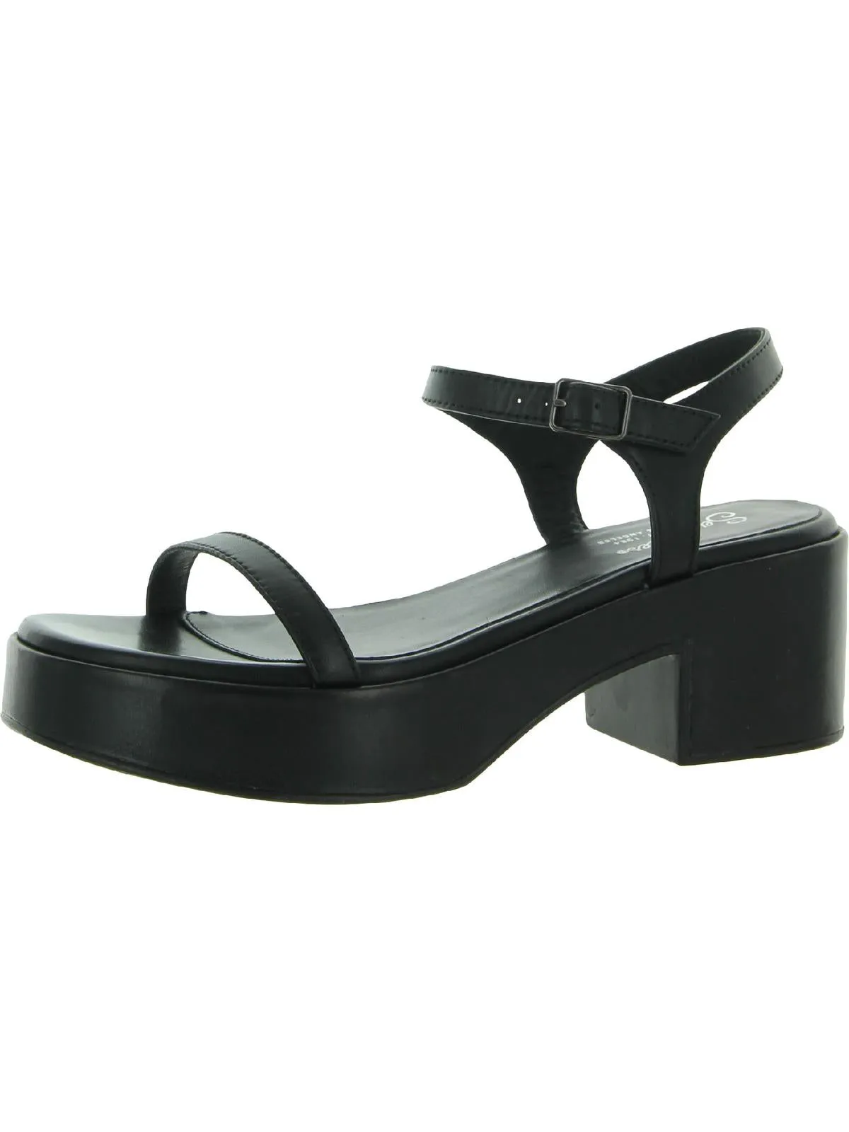 Rest Assured Womens Leather Ankle Strap Flatform Sandals