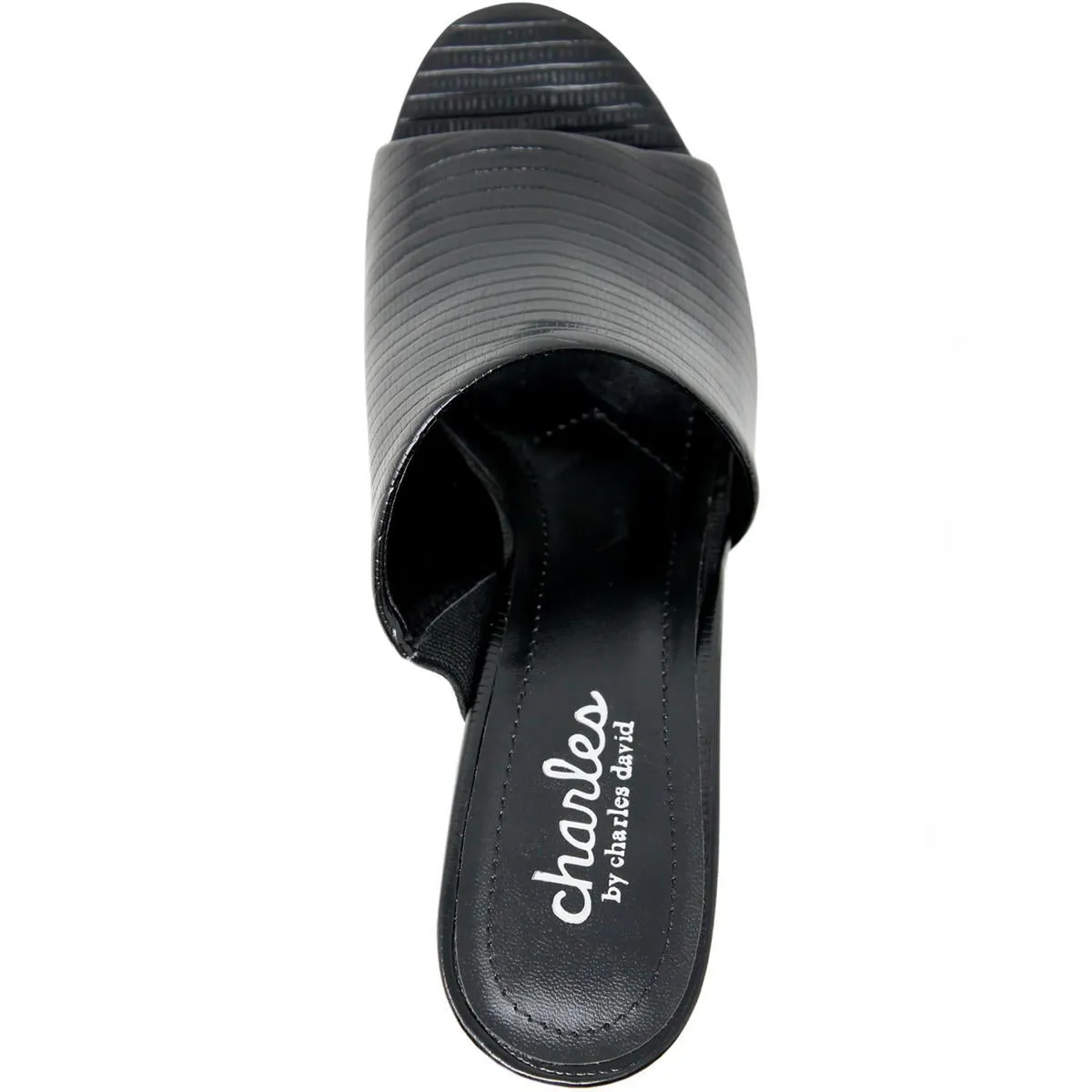 Reveal Womens Faux Leather Peep-Toe Block Heel