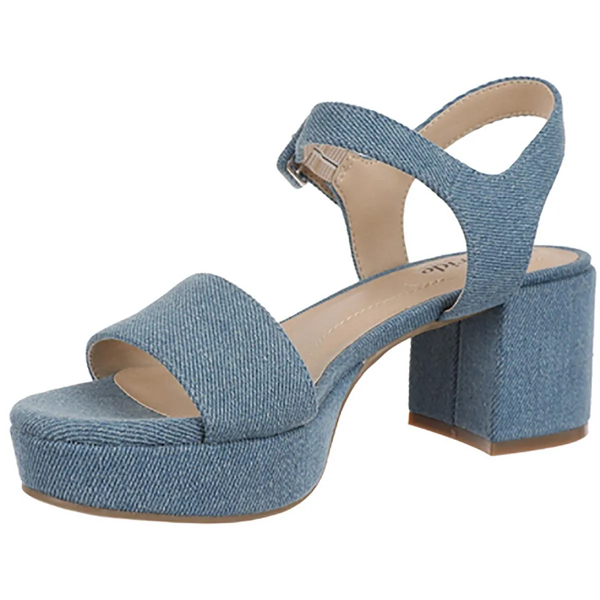 RHYTHMN Womens Metallic Ankle strap Block Heel