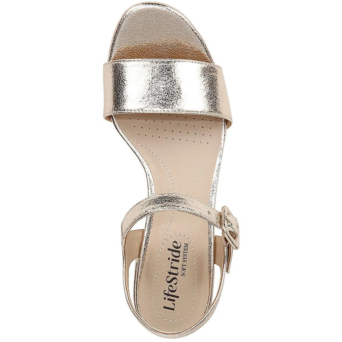 RHYTHMN Womens Metallic Ankle strap Block Heel
