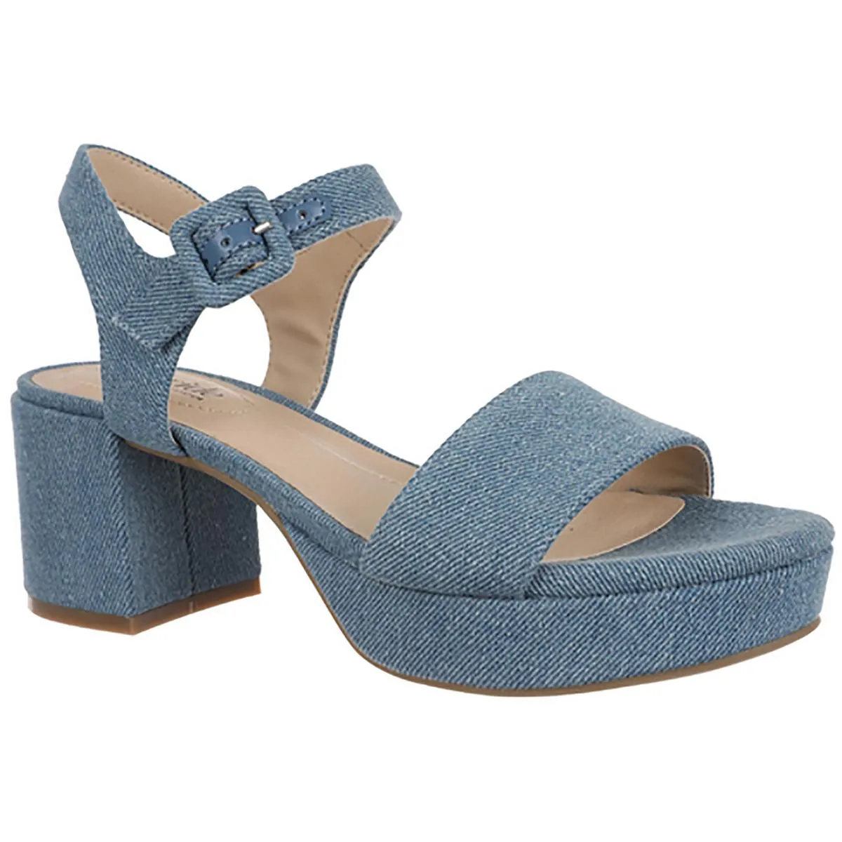 RHYTHMN Womens Metallic Ankle strap Block Heel