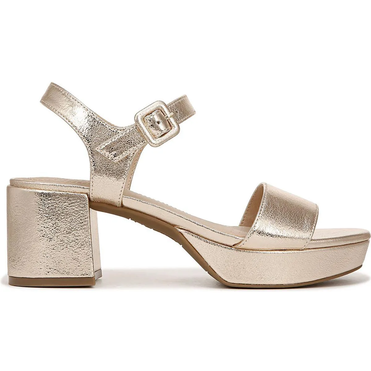 RHYTHMN Womens Metallic Ankle strap Block Heel
