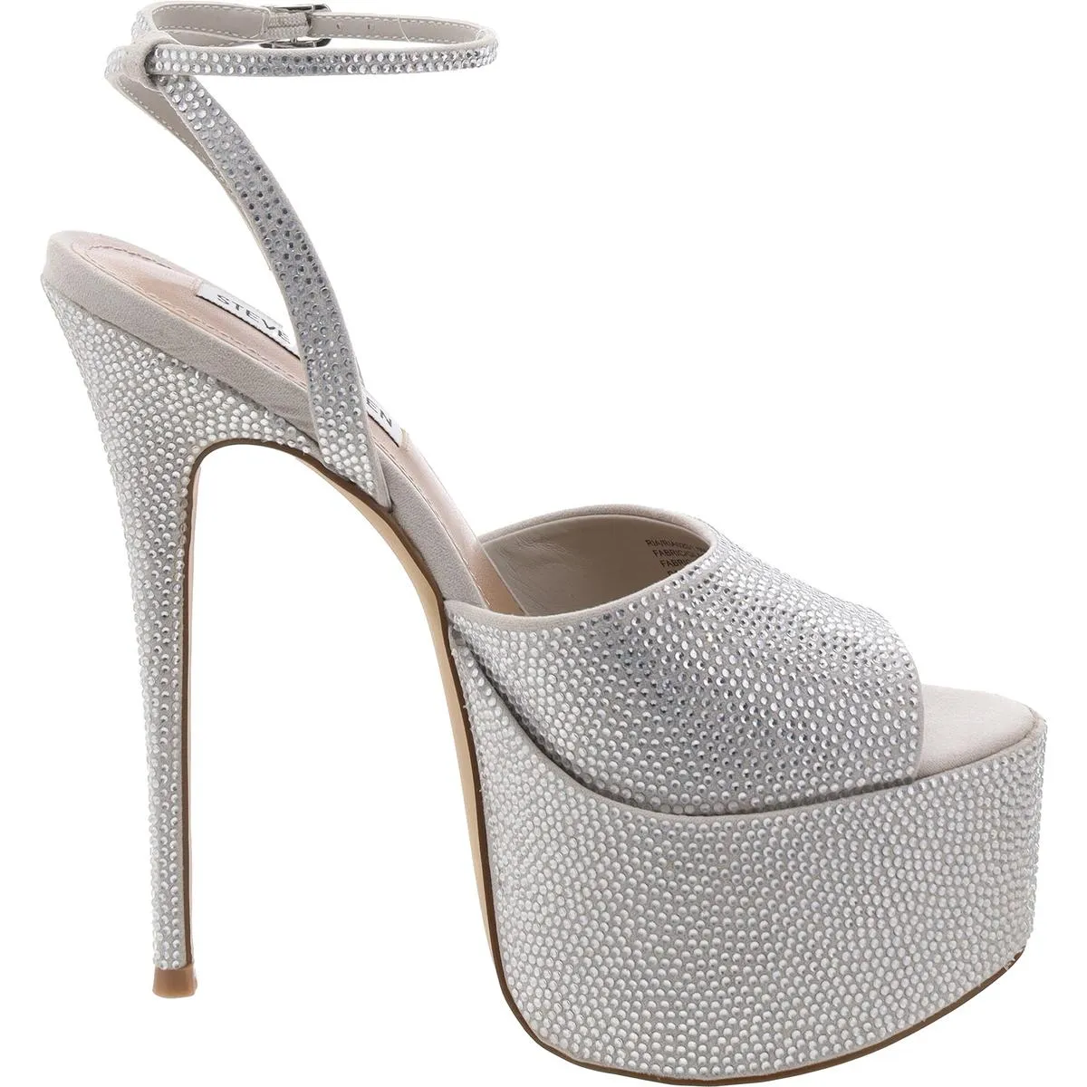 Ria Womens Rhinestone Textured Platform Sandals