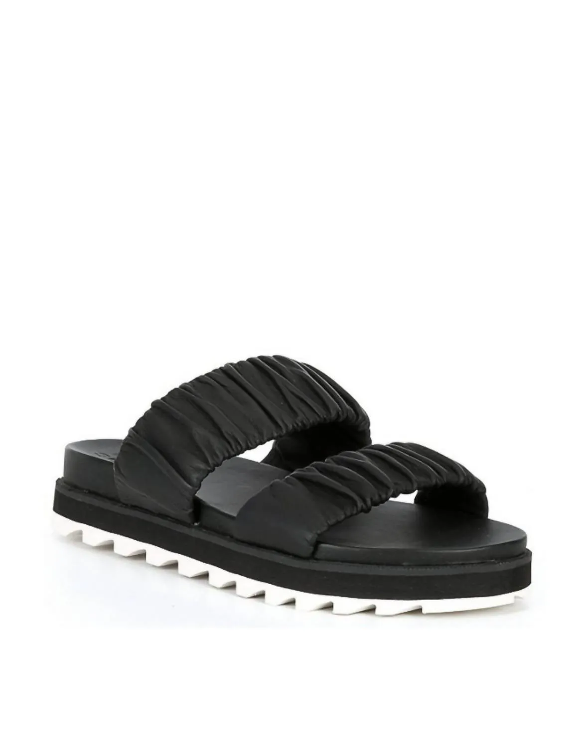 Roaming Two Strap Sandal In Black, Chalk