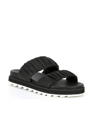 Roaming Two Strap Sandal In Black, Chalk