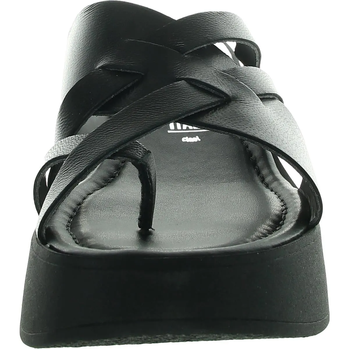 Rock Steady Womens Criss-Cross Leather Wedge Sandals