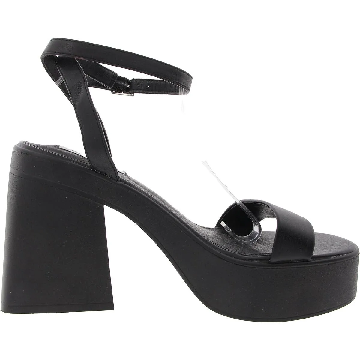 Rosetta Womens Buckle Faux Leather Platform Sandals