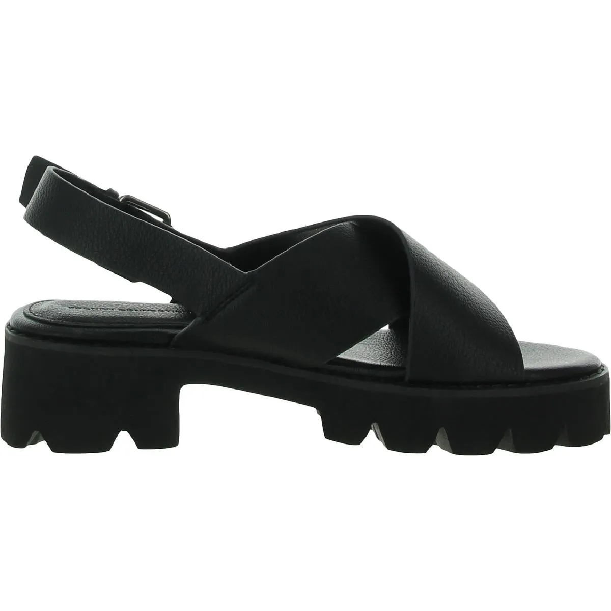 Rowan Womens Slingback Buckle Wedge Sandals