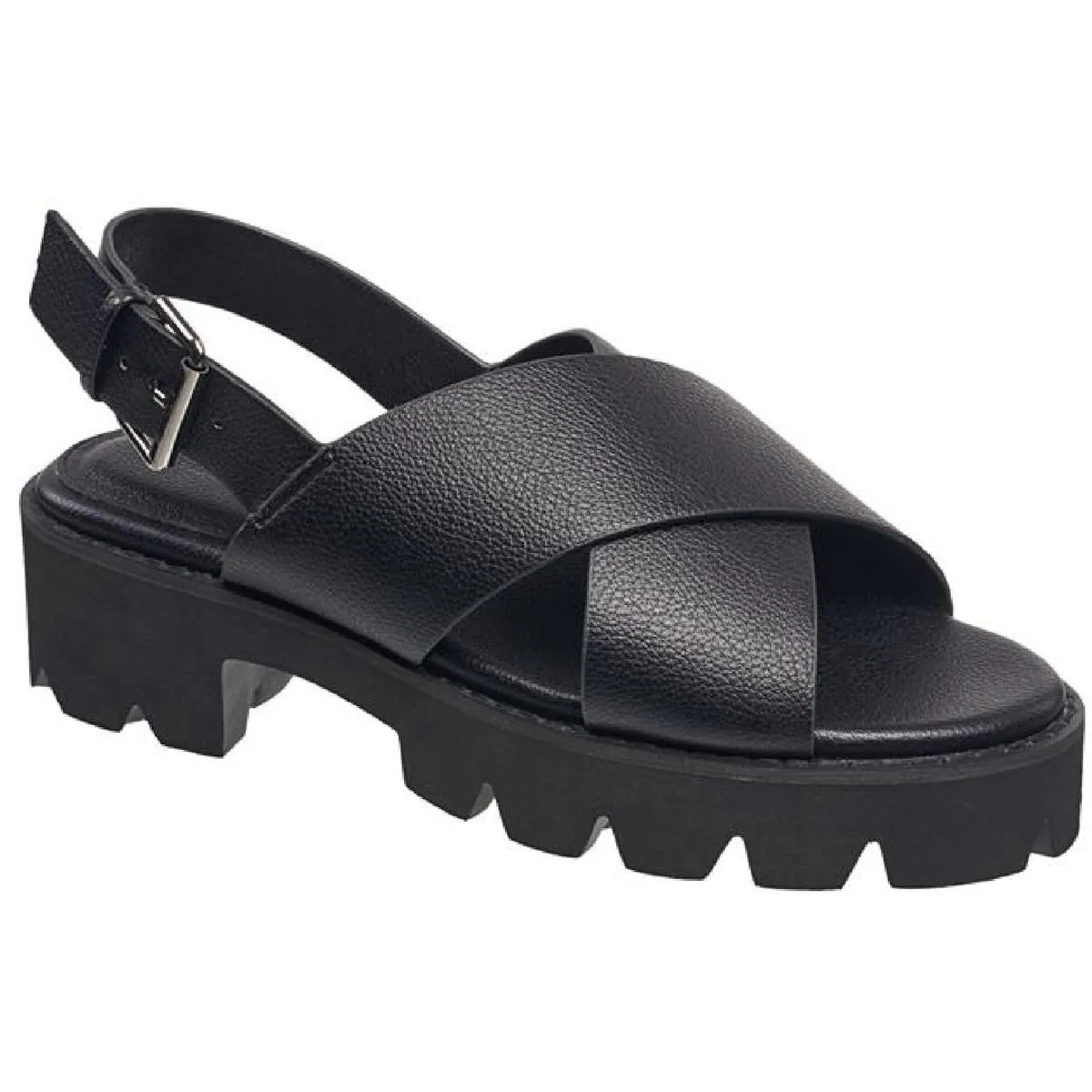 Rowan Womens Slingback Buckle Wedge Sandals