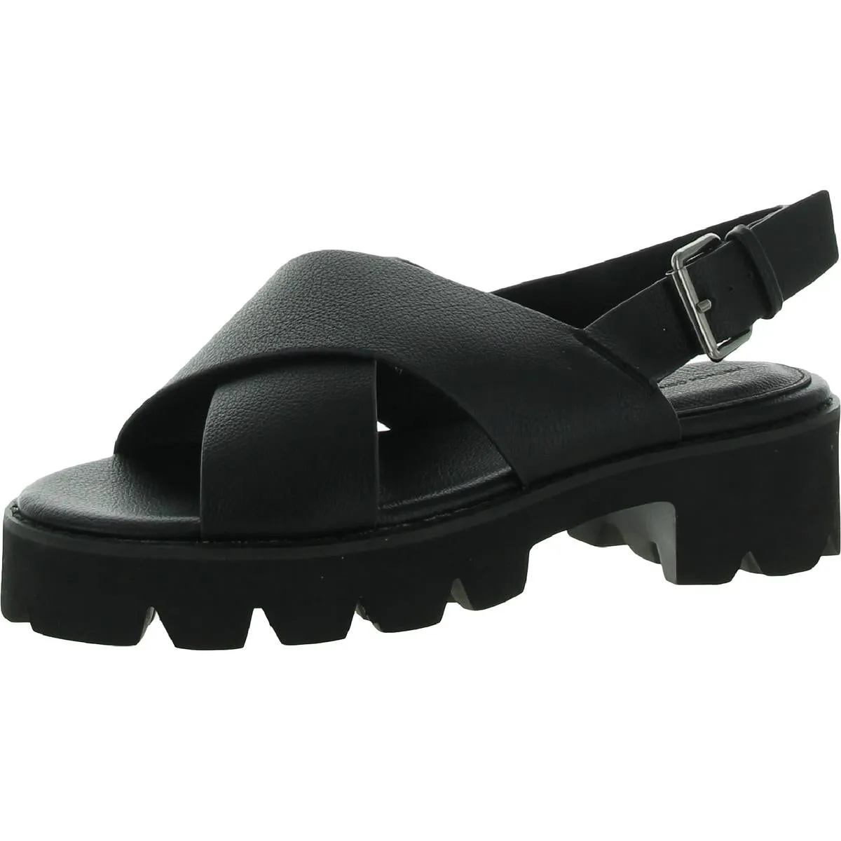 Rowan Womens Slingback Buckle Wedge Sandals
