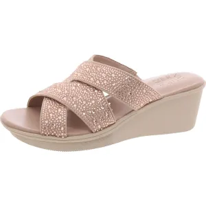 Rowena 2 Womens Criss-Cross Manmade Slide Sandals