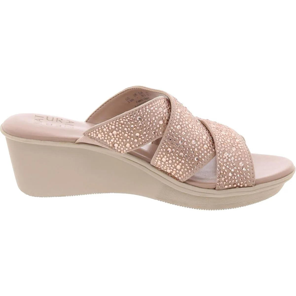 Rowena 2 Womens Criss-Cross Manmade Slide Sandals
