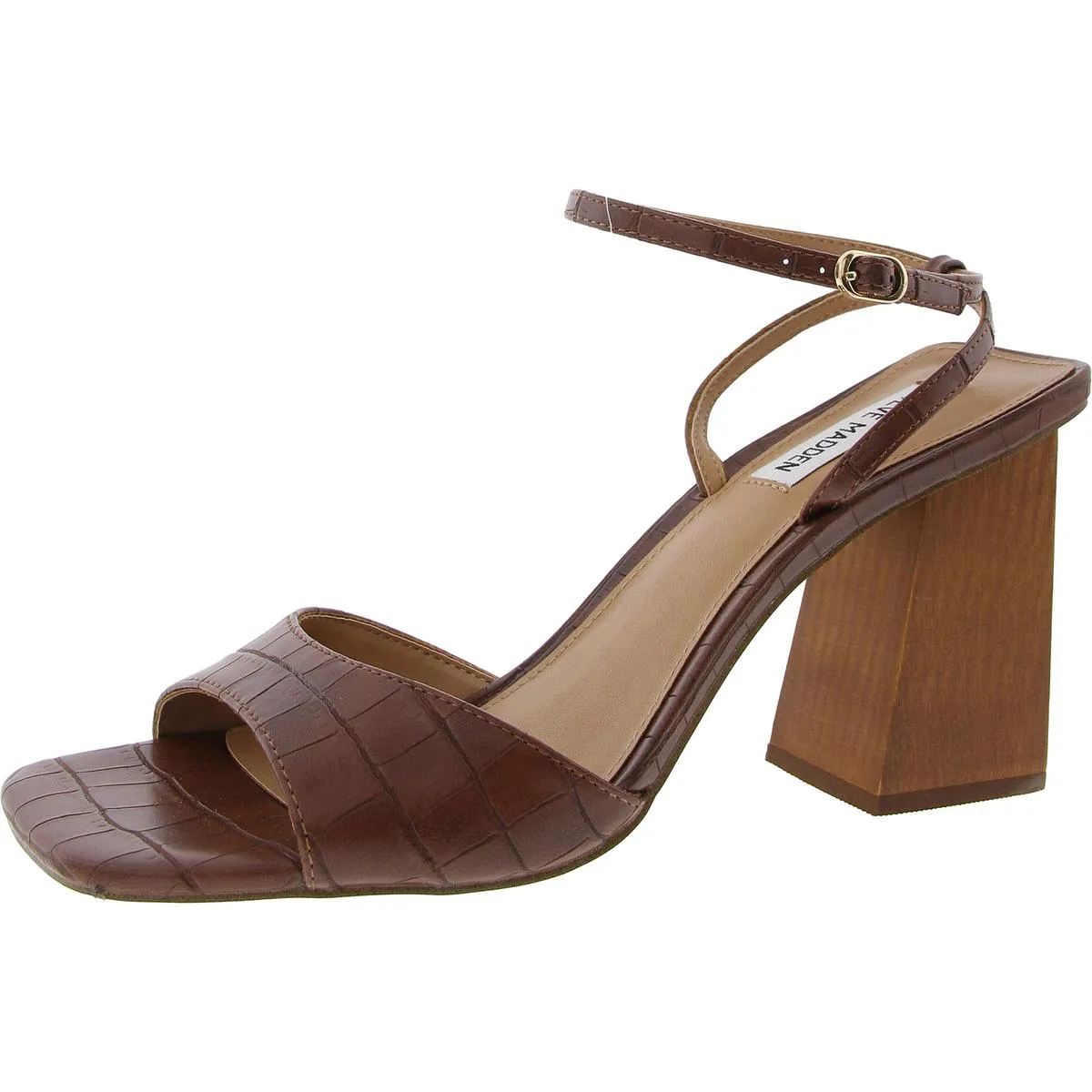 Rozlyn Womens Leather Ankle Strap Slingback Sandals