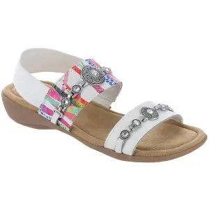 Sabine  Womens Leather Slip On Wedge Sandals
