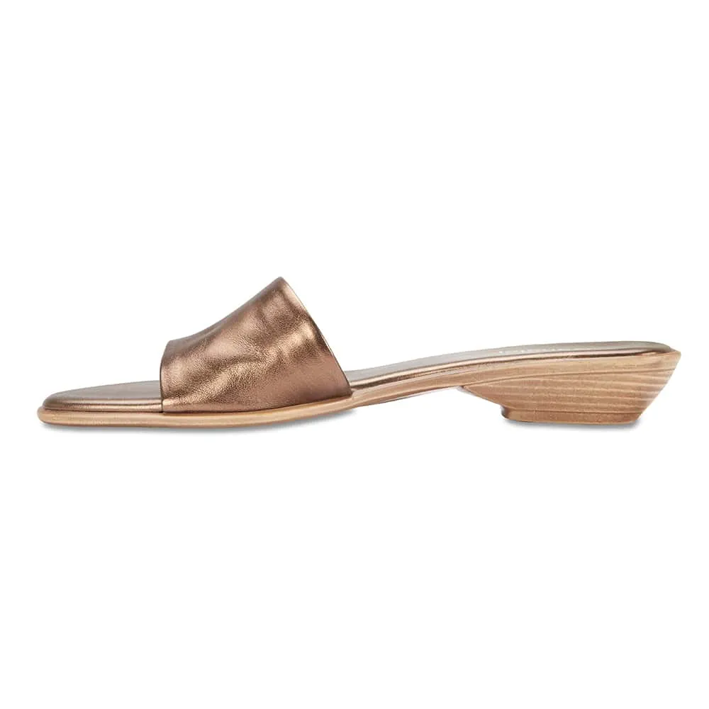 Saga Slide in Bronze Leather