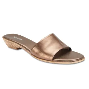 Saga Slide in Bronze Leather