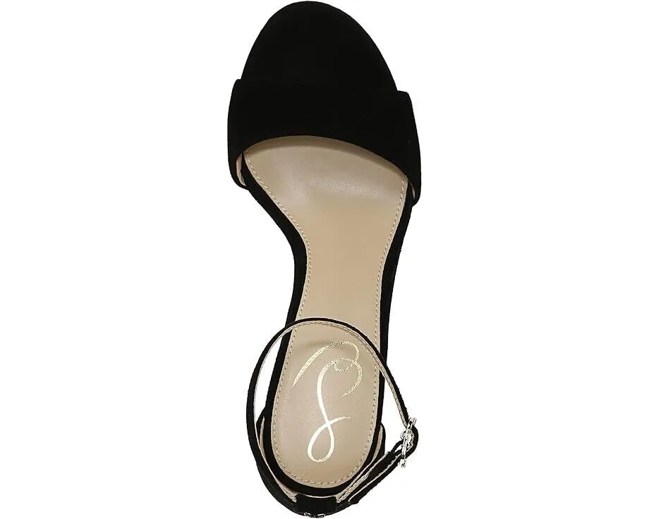 Sam Edelman Robyn Sandals Women's 10 Black Suede Ankle Strap Block Heel KHD287