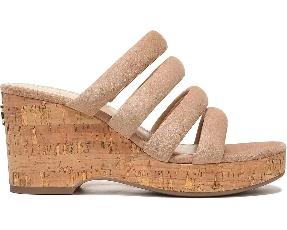 Sam Edelman Yuki I5517L2200 Sandals Womens US 9 Caramel Cutout Wedge Heel KHD311