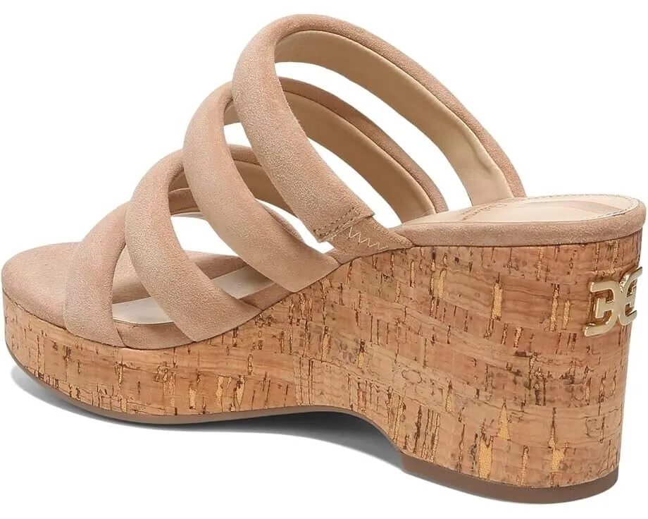 Sam Edelman Yuki I5517L2200 Sandals Womens US 9 Caramel Cutout Wedge Heel KHD311
