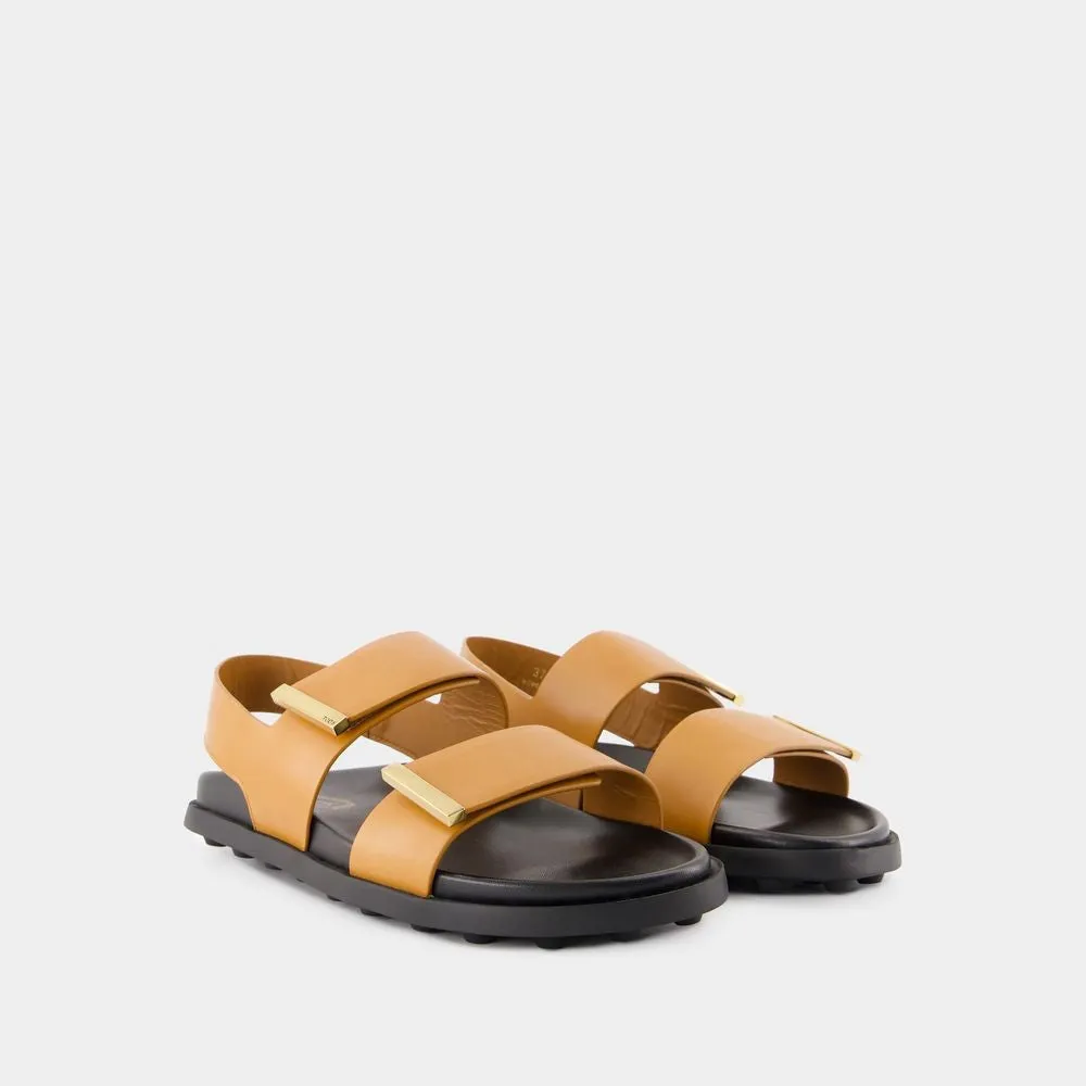 Sandals - Leather - Brown