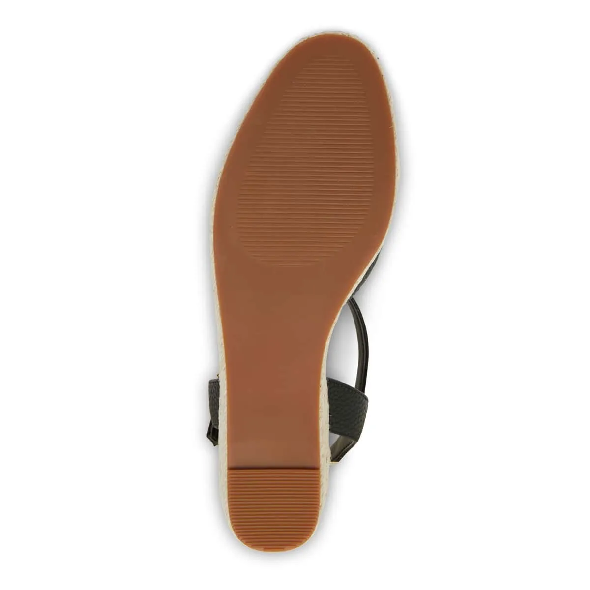 Santos Wedge in Black Fabric