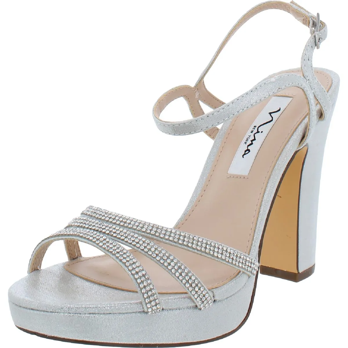 Saralyn Womens Rhinestone Open Toe Dress Sandals