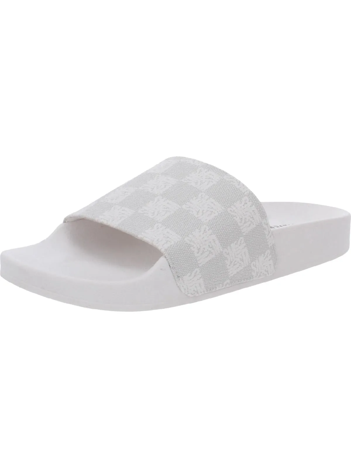 Sealed Womens Faux Leather Slip On Pool Slides