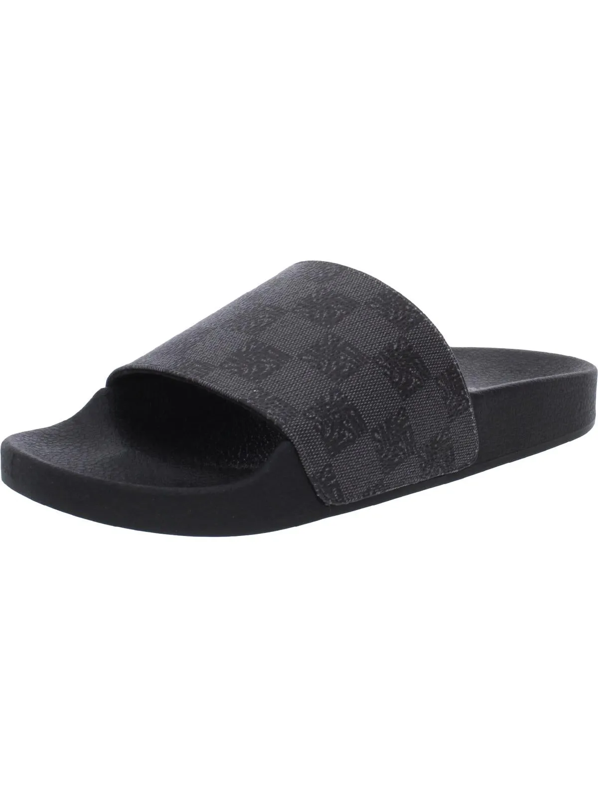 Sealed Womens Faux Leather Slip On Pool Slides