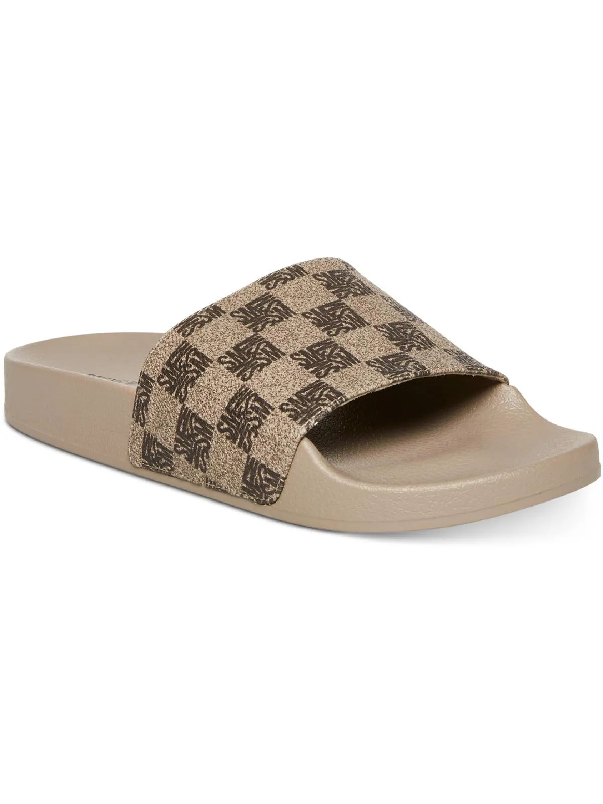 Sealed Womens Faux Leather Slip On Pool Slides
