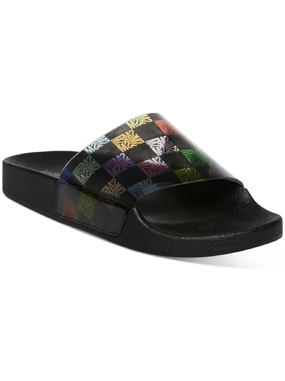 Sealed Womens Faux Leather Slip On Pool Slides