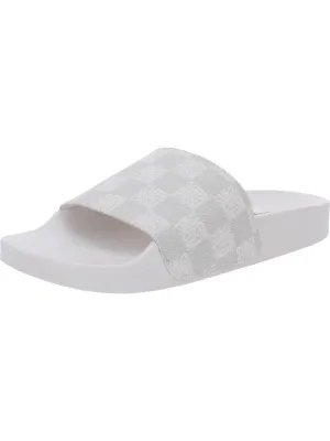 Sealed Womens Faux Leather Slip On Pool Slides