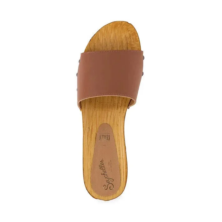 Seychelles Marine Layer Slide Womens Size 6 Cognac Leather Slip On Sandal KHD816
