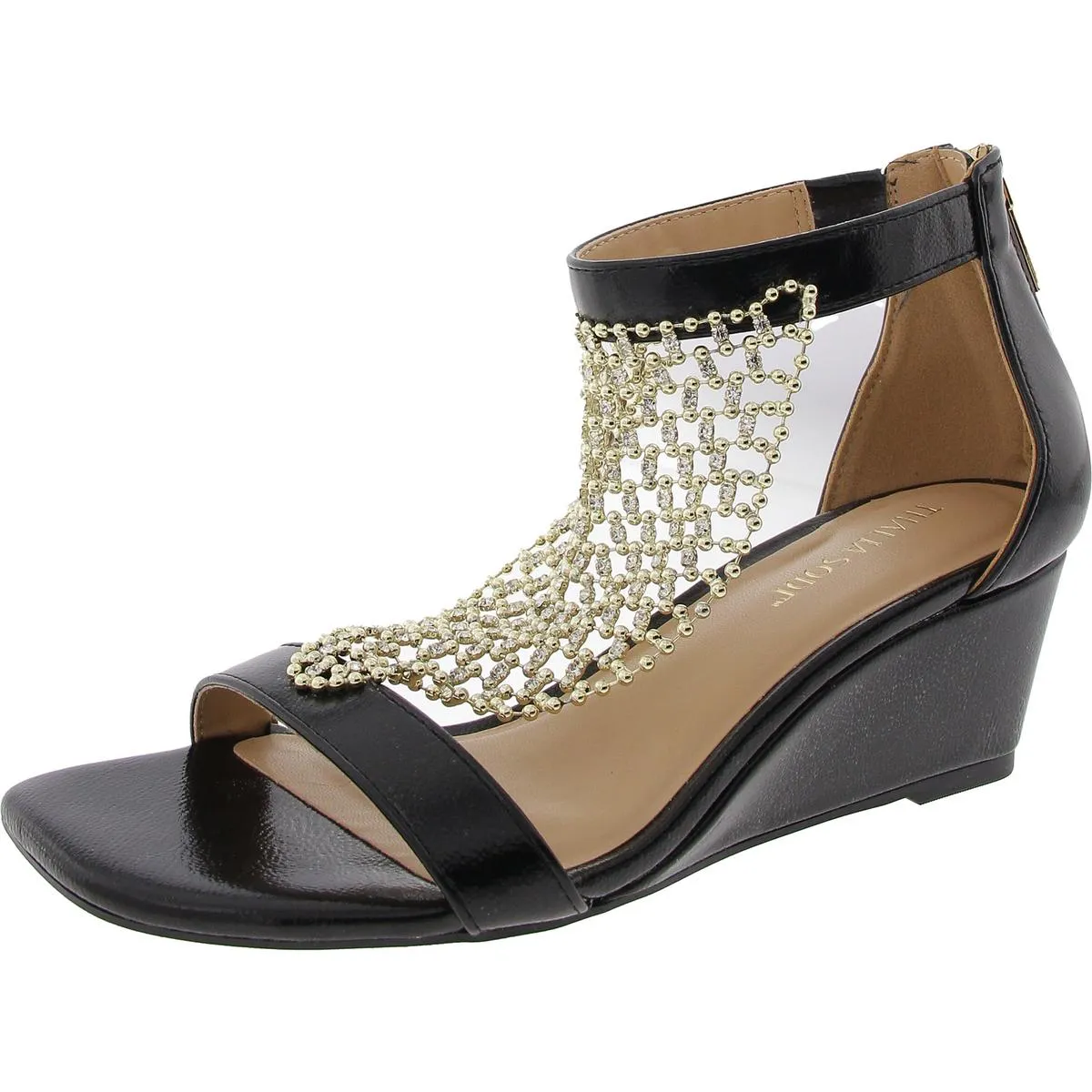 Sheila Womens Leather Cork Wedge Sandals