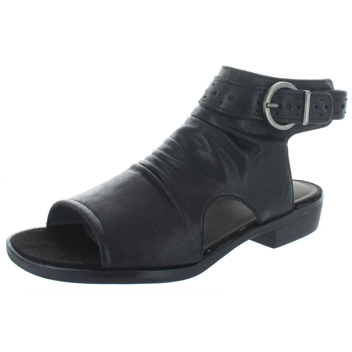 Sheridyn Womens Faux Leather Open Toe Flat Sandals