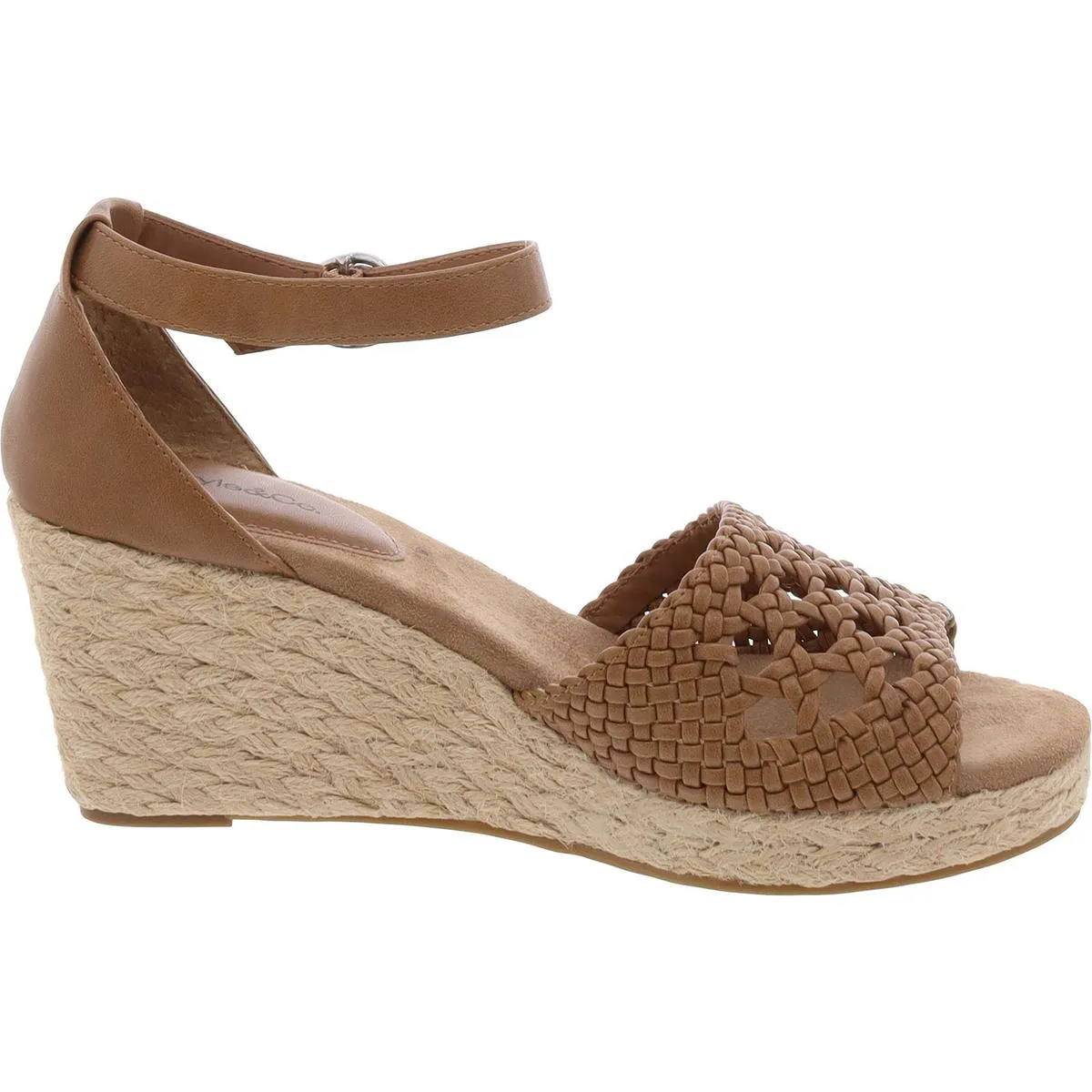 Sheryy Womens Faux Leather Peep Toe Wedge Sandals
