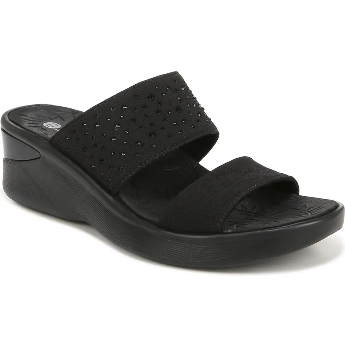 SIENNA Womens Rhinestone Man Made Wedge Sandals
