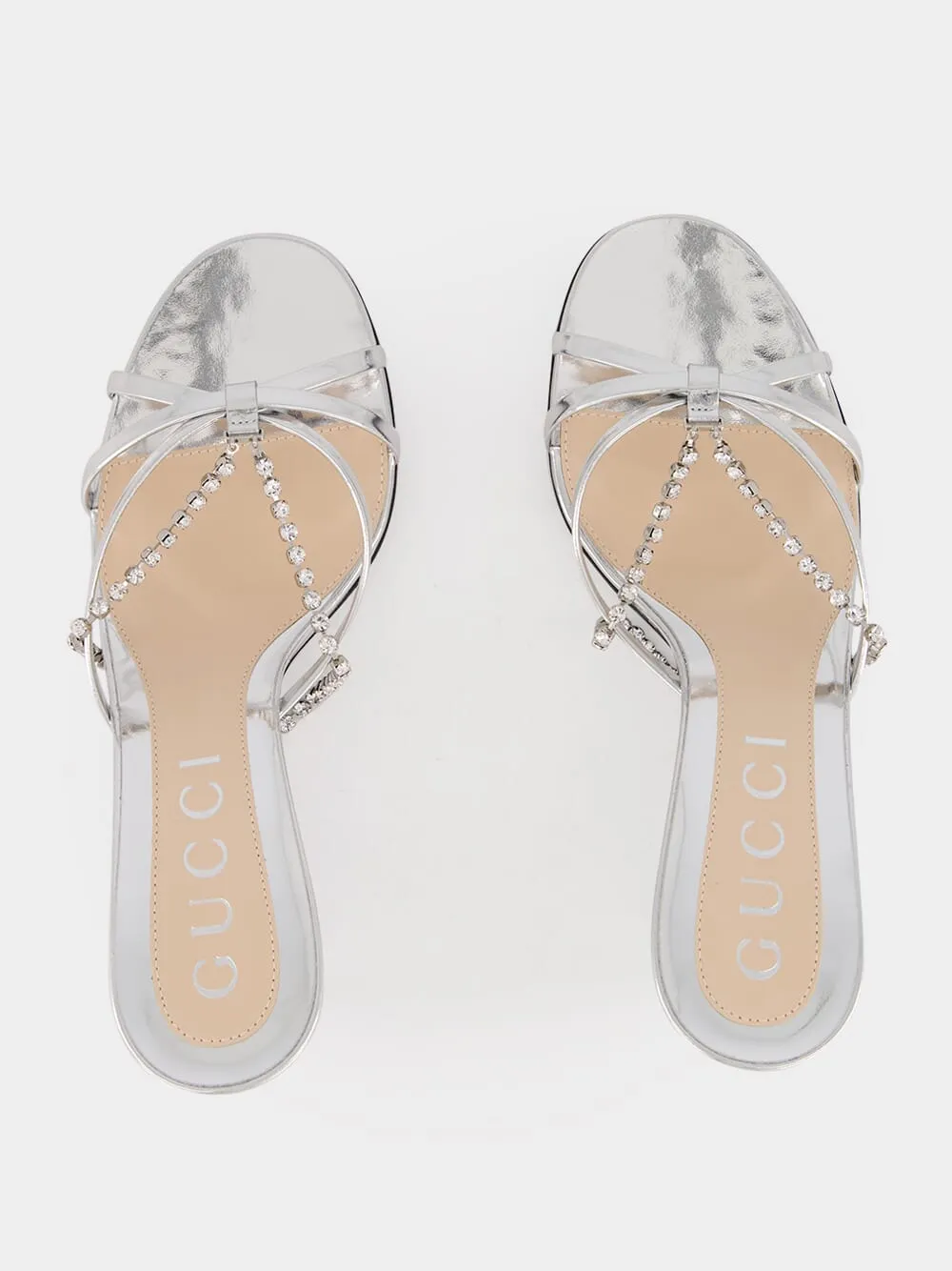 Silver Metallic Leather Sandal