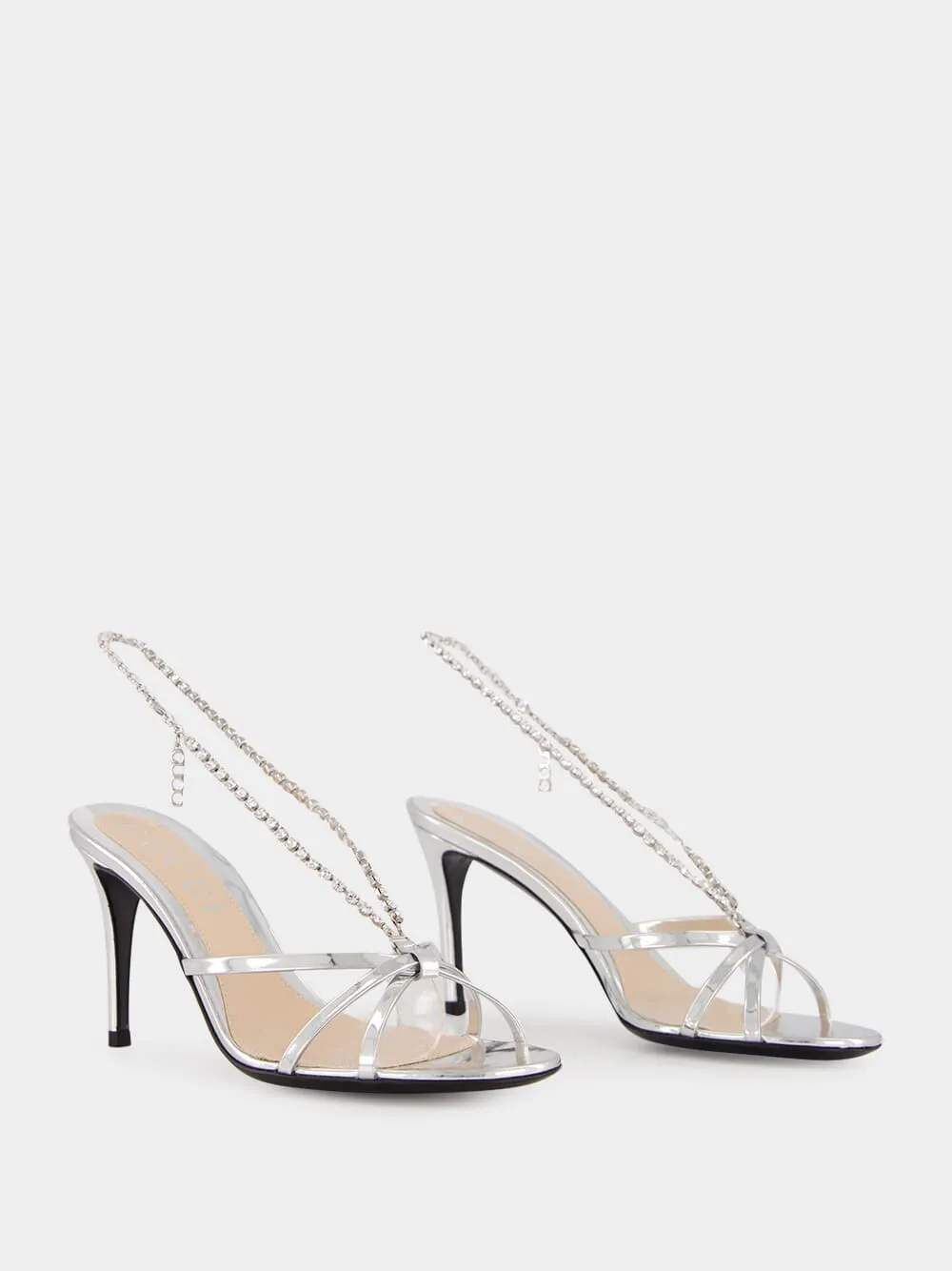 Silver Metallic Leather Sandal