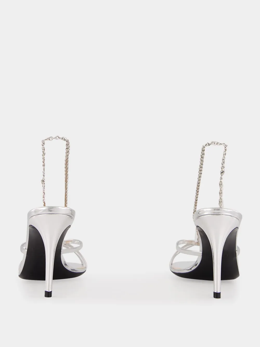 Silver Metallic Leather Sandal