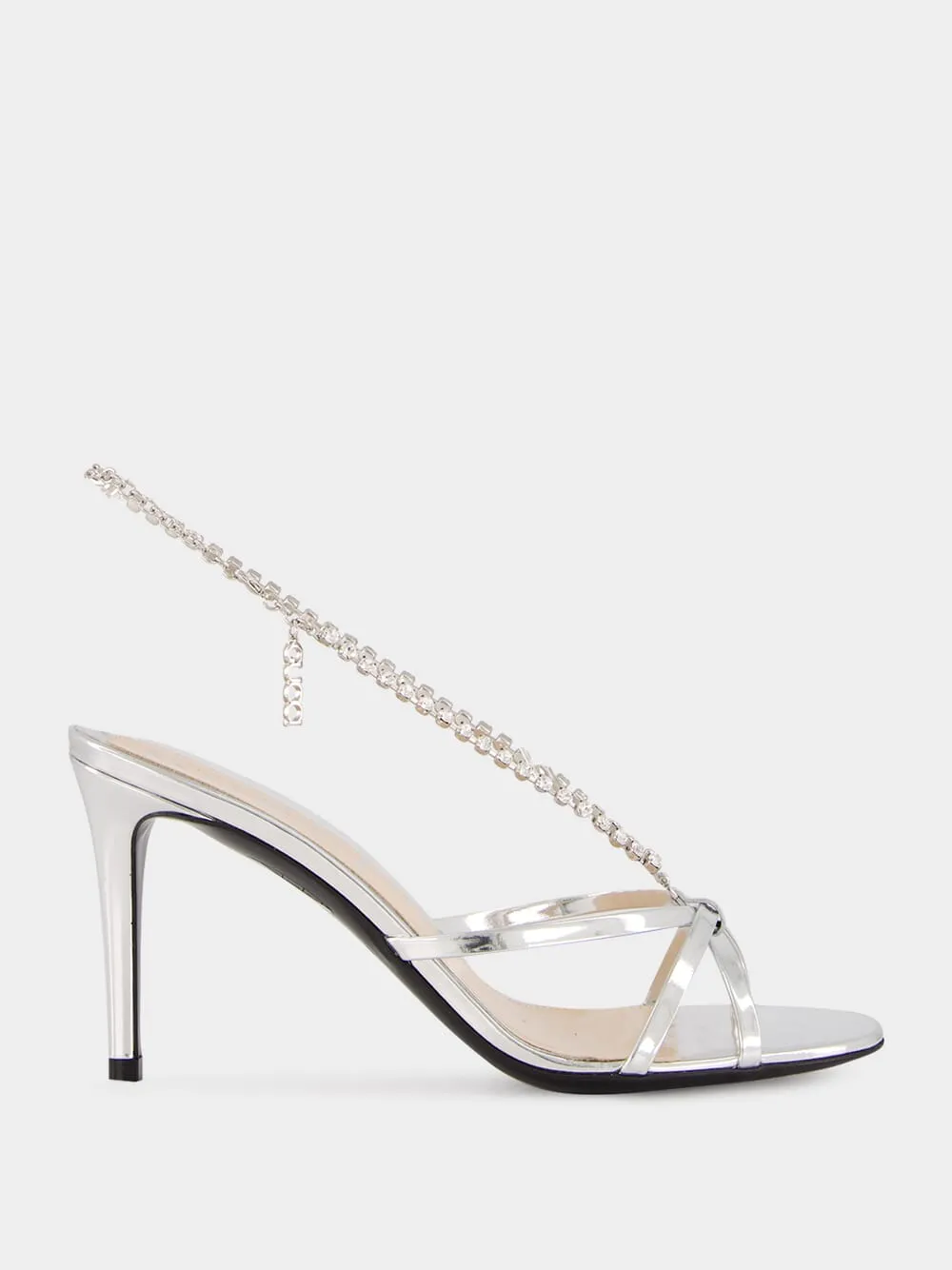 Silver Metallic Leather Sandal