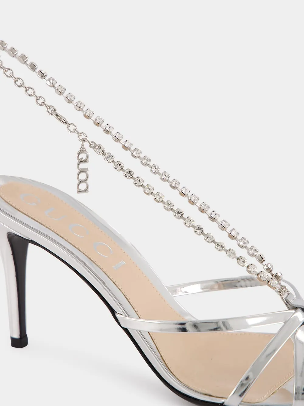 Silver Metallic Leather Sandal