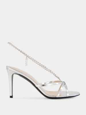 Silver Metallic Leather Sandal