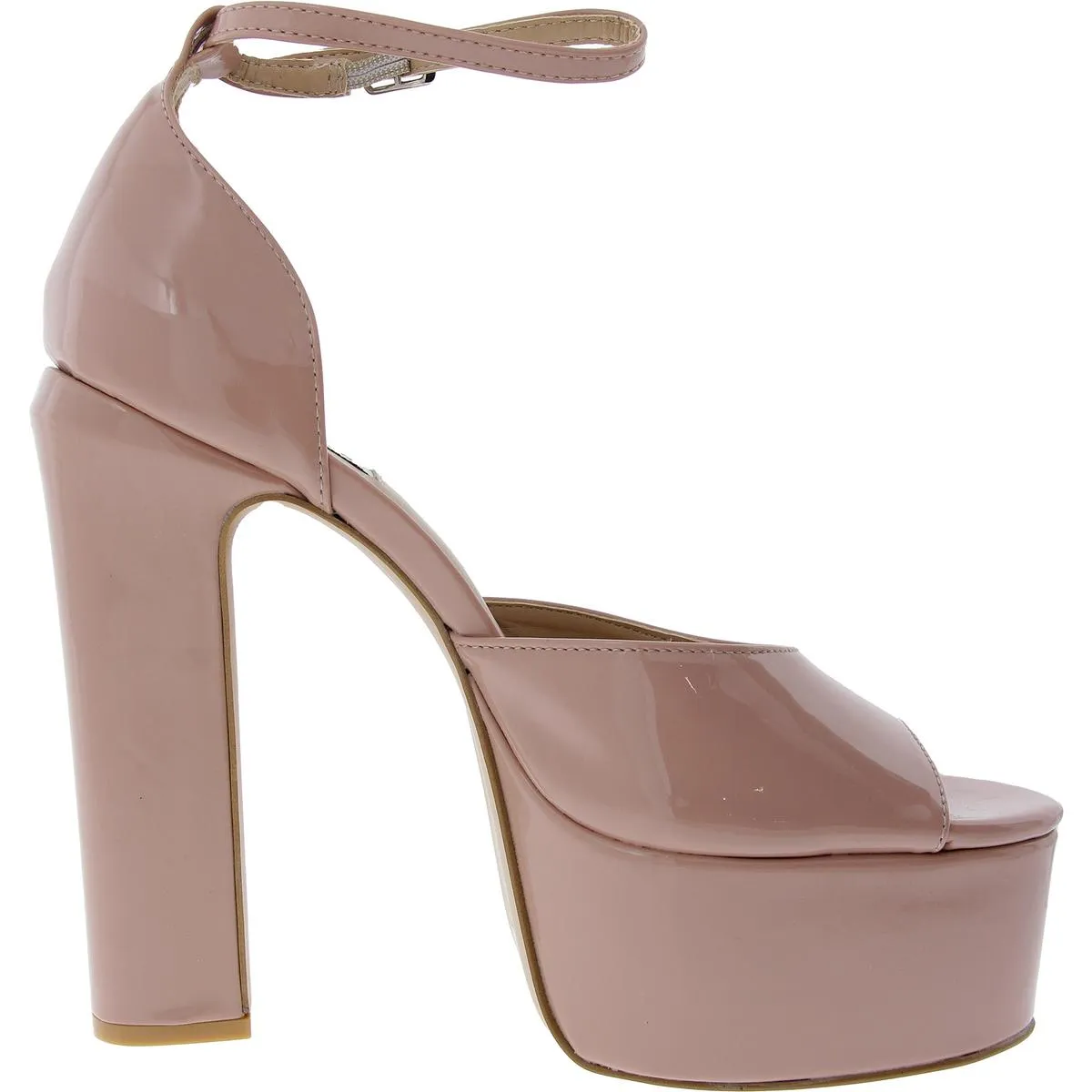 Skye Womens Buckle Patent Platform Sandals