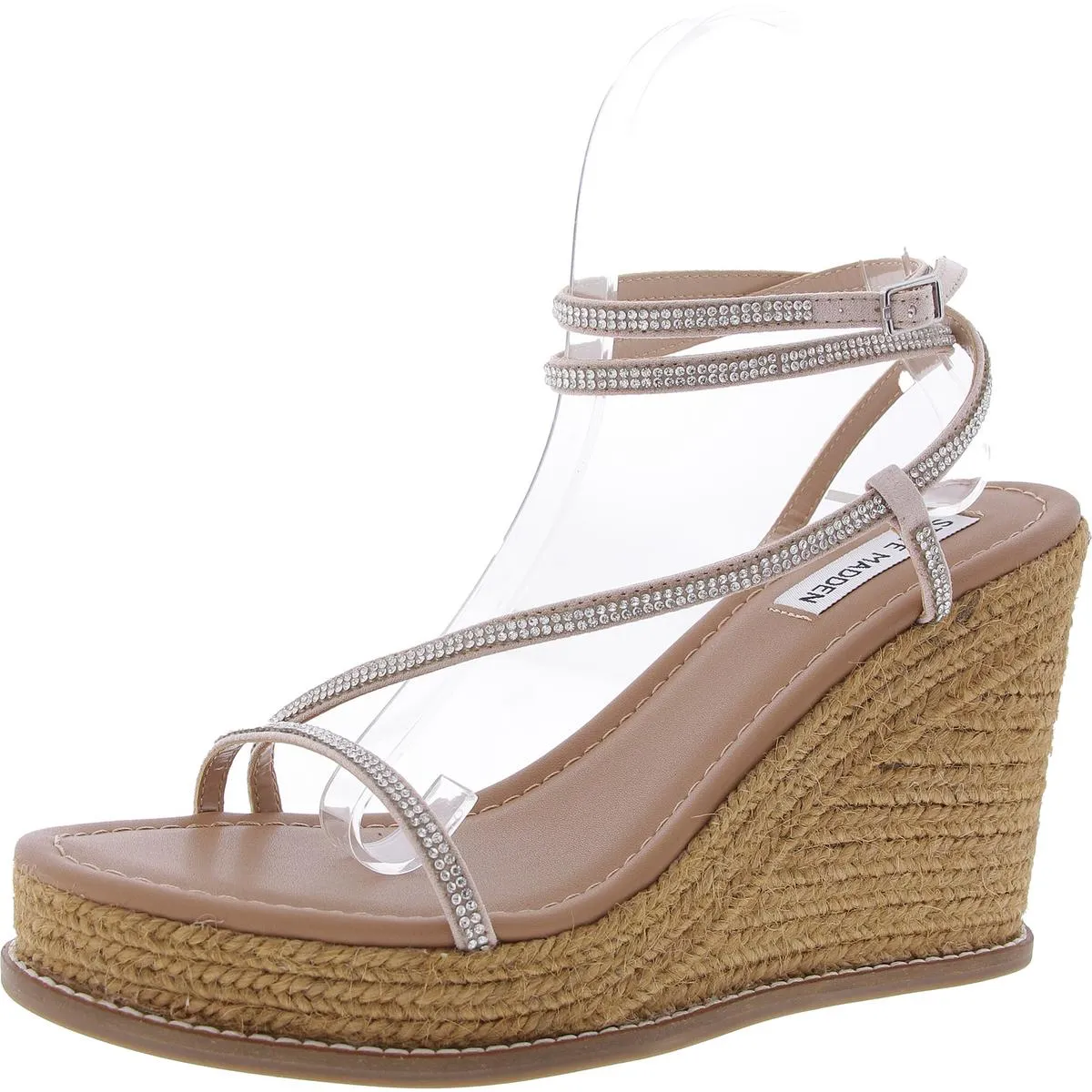 Sommer R Womens Rhinestone Faux Leather Espadrilles
