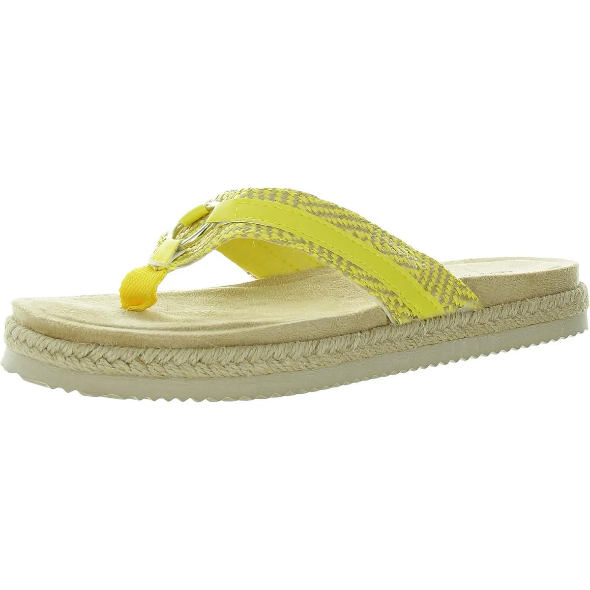 Starling Womens Woven Faux Leather Slide Sandals